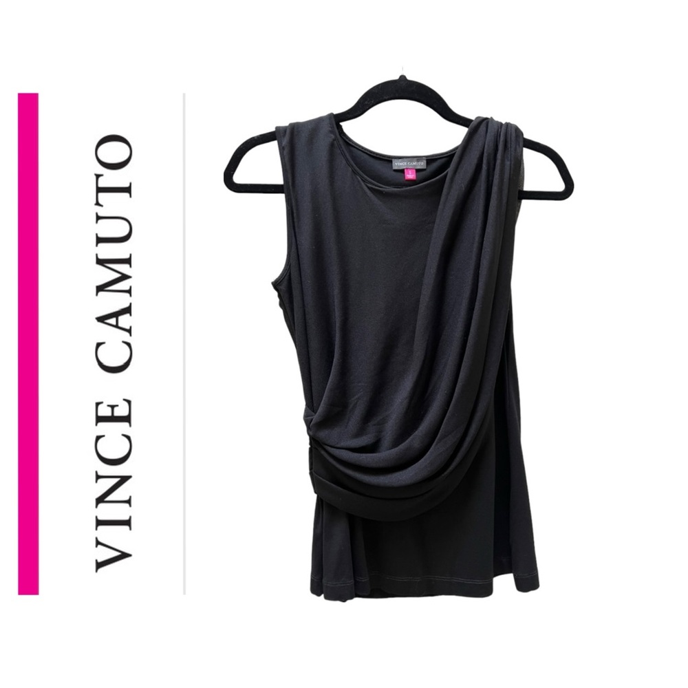 Vince Camuto Black Drape Sleevless Blouse